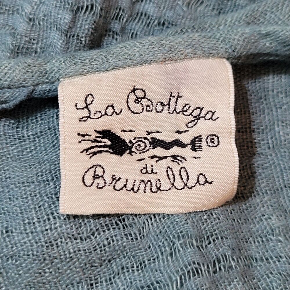 LA BOTTEGA Teal Gauzy Linen Sleeveless Top Size M Hi-Lo Flowy Layer Lightweight - Picture 10 of 13